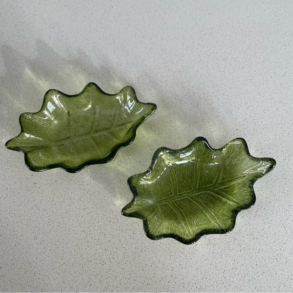 2  Vintage Glass Trinket Dishes
